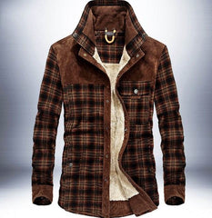 Winter Jacket Men Thicken Warm Fleece Jackets Coats Pure Cotton Plaid Jacket Military Clothes - ProTrendyz