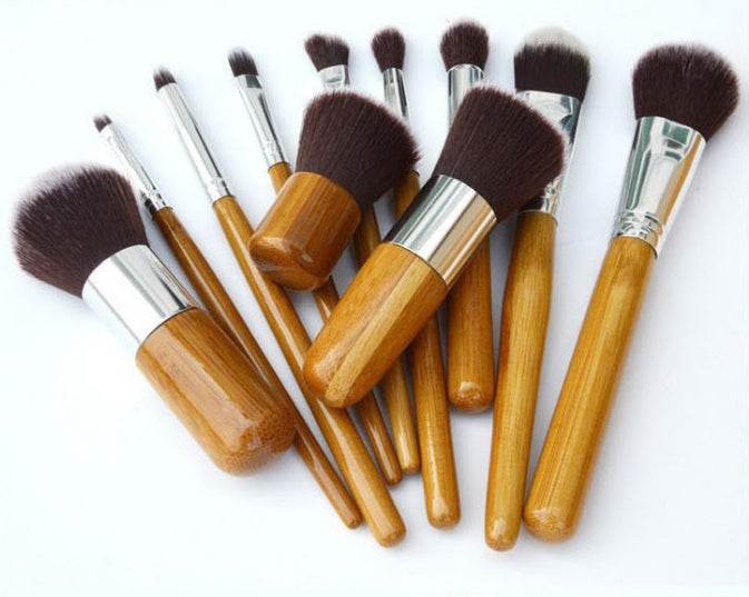 Bamboo Handle Makeup Brush Bamboo Pole Makeup Brushes Suit Bamboo Pole With Sack Top Quality - ProTrendyz