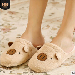 Couple models cartoon pig cotton slippers month cotton slippers home floor soft slippers warm