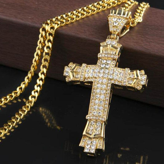 Iced Out Mens Cross Necklace - ProTrendyz
