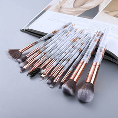 15 Marbled Design Makeup Brushes Set US - ProTrendyz