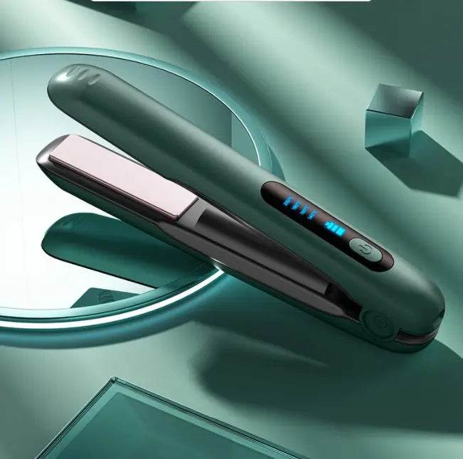 Wireless Hair Straightener Flat Iron Mini 2 IN 1 Roller USB 5000mAh Max 200 Degree Portable Cordless Curler 4 Levels Dry And Wet Uses - ProTrendyz