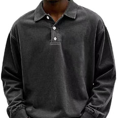 Fall Men's Long Sleeve Polo Shirts Casual Breathable Comfortable Tees Shirt Solid High Quality Sweatshirt Male T-Shirt