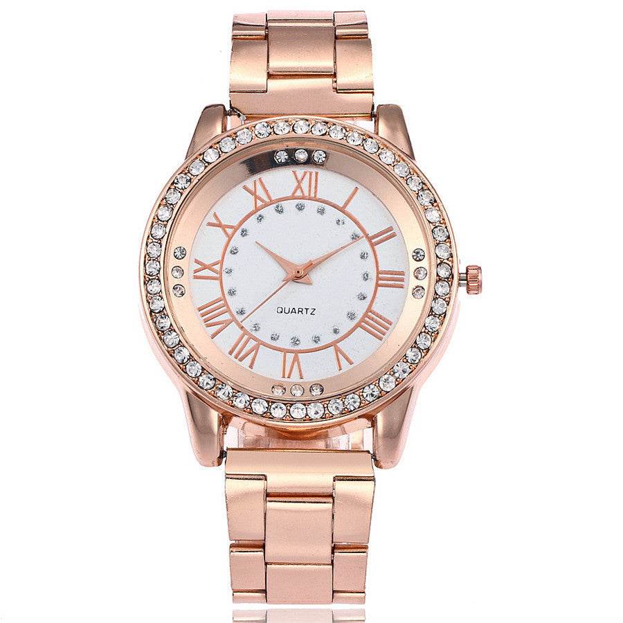 Vansvar Brand Rose Gold Watch Luxury Women Dress Rhinestone Quartz Watch Casual Women Stainless Steel Wristwatches Female Clock - ProTrendyz