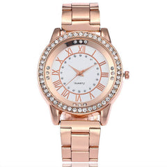 Vansvar Brand Rose Gold Watch Luxury Women Dress Rhinestone Quartz Watch Casual Women Stainless Steel Wristwatches Female Clock - ProTrendyz