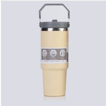 Portable Car Cup Stainless Steel Cup Travel Sports Water Bottle With Handle Cover Coffee Tumbler Cup - ProTrendyz