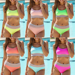 Women's Strap Solid Color Striped Bikini