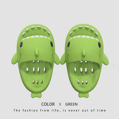 Shark Slippers With Drain Holes Shower Shoes For Women Quick Drying Eva Pool Shark Slides Beach Sandals With Drain Holes - ProTrendyz