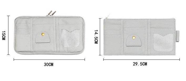 Car Sun Visor Organizer Storage Holder Full Leather Wrap - ProTrendyz