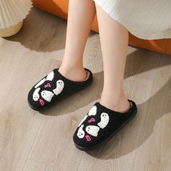 Halloween Cartoon Ghost Cotton Slippers For Women Indoor Non-slip Bedroom Floor Slipper Winter House Shoes - ProTrendyz