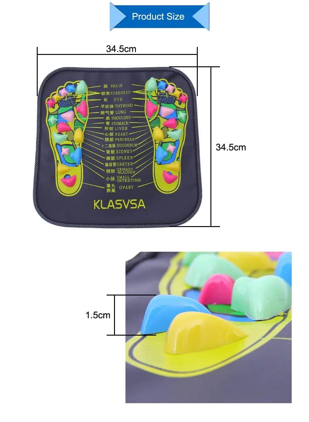 Reflexology Foot Massage Pad Cobblestone Walk Massager Mat Pain Relief Health Care Acupressure Mat - ProTrendyz