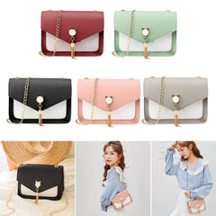 Small Messenger Bag New Sweet And Cute Cat Tassel Decoration Chain One Shoulder Small Square Bag Casual Messenger Bag US - ProTrendyz