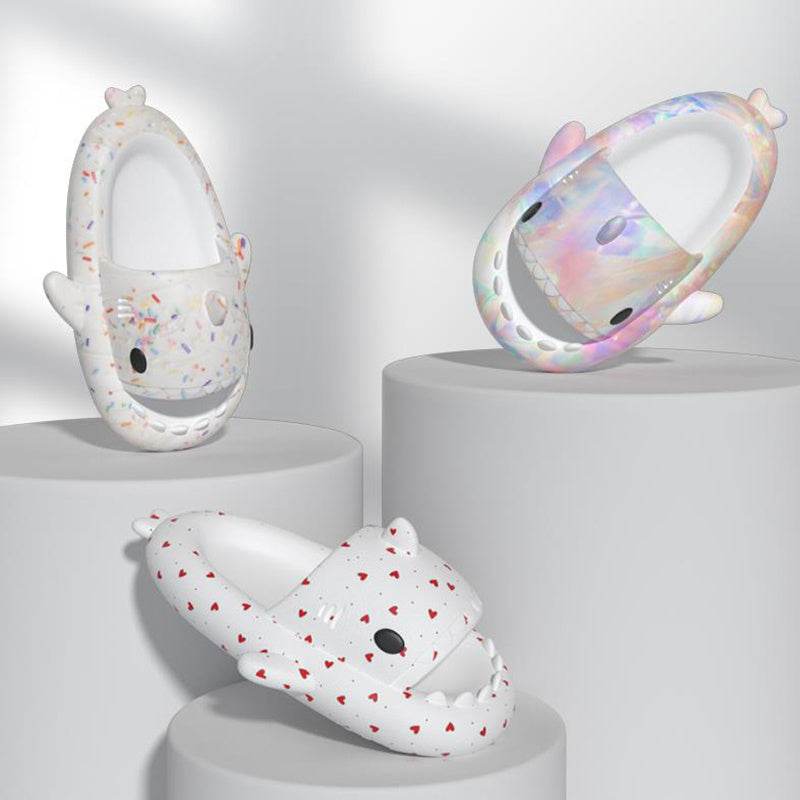 Lovers Shark Slippers Heart Print Shoes Women Men - ProTrendyz