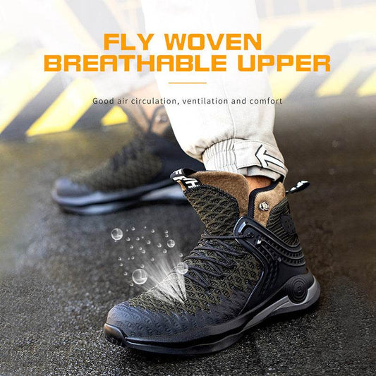 High-top Safety Shoes Construction Protective Footwear Men Steel Toe Shoes Breathable Hiking Boots Puncture Proof Work Boots - ProTrendyz