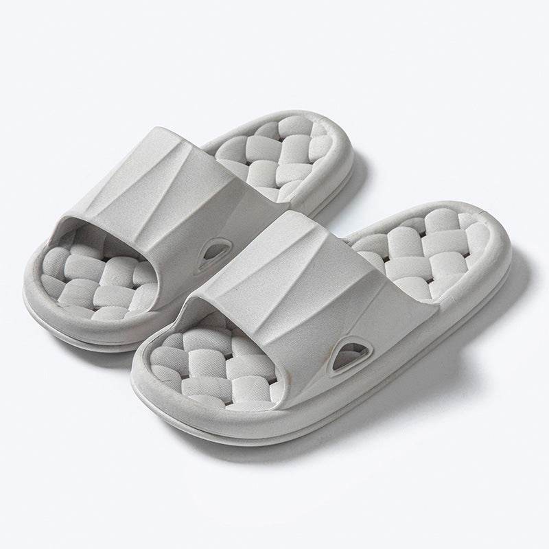 New Woven Texture Non-slip Slippers For Women Summer Indoor Floor Bathroom Home Slipper Men House Shoes - ProTrendyz