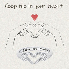 Romantic Heart Hand Hug Fashion Ring For Women Couple Jewelry Silver Color Punk Gesture Wedding Men Finger Accessories Gifts - ProTrendyz