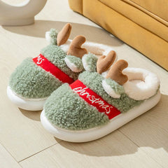 Christmas Shoes Winter Home Slippers Elk Soft Cozy Bedroom Slipper Slip On House Shoes - ProTrendyz