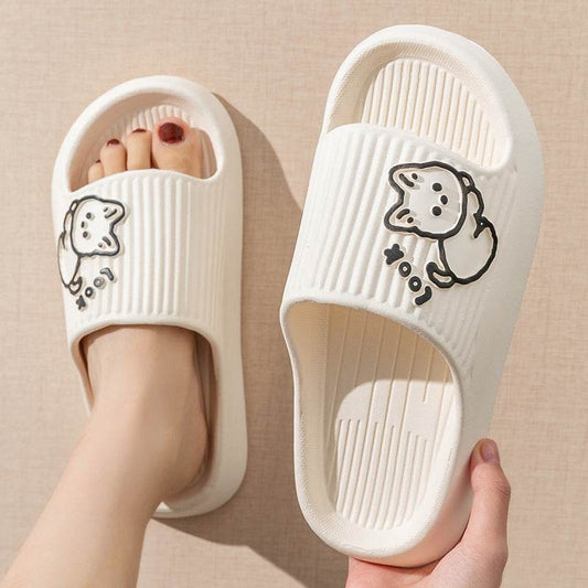 Cute Cat Slippers Summer Women Home Shoes Bath Thick Platform Non-Slip Slides Indoor Outdoor - ProTrendyz