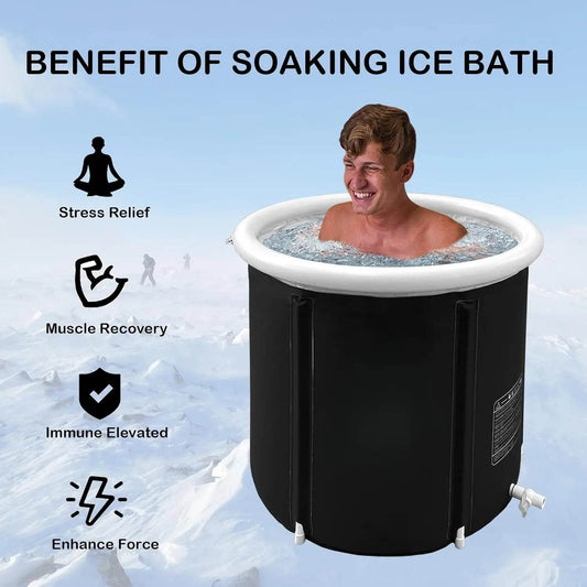 Recovery Ice Tub Foldable Bathtub Outdoor Portable Cold Water Therapy Tub Fitness Rehab Ice Tub For Athletes Long Lasting Insulated Ice Tub, Spa Soaking Bucket US - ProTrendyz