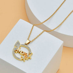 Mother's Day Mom Heart Shape With Diamond Letter Necklace For Women Fine Jewelry Women Accessories Fashion Jewelry - ProTrendyz