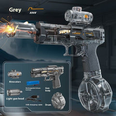 LED Lights Electric Water Guns Children Simulated Shooting Recoil Powerful Automatic Water Spray Gun Kids Summer Outdoor Toys - ProTrendyz