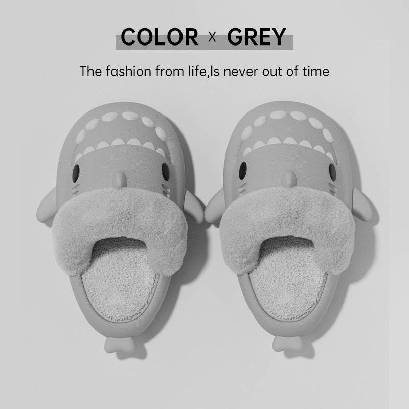 Winter Shark Slippers Detachable Warm Fuzzy Slippers Bedroom House Shoes Women - ProTrendyz
