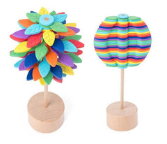 Solid Wooden Rotating Lollipop Fischer Series Creative Ornaments Decompression Toys Decompression Artifact Gyro - ProTrendyz