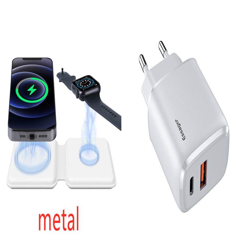 2 in 1 Magnetic Wireless Charger 15W Charging Dock Wireless QI Fast Charger - ProTrendyz