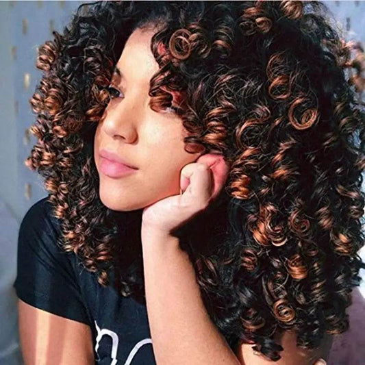 European American Wig Curly Brown - ProTrendyz