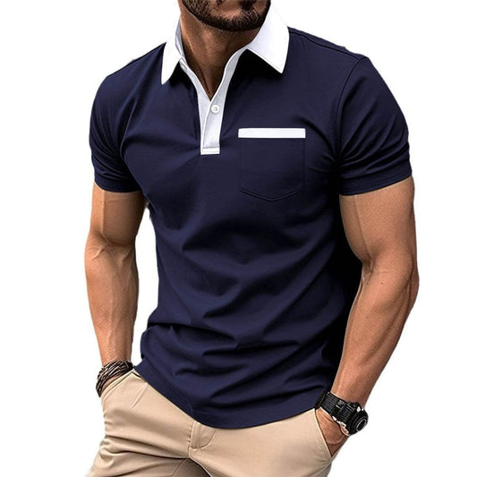 Lapel Fashion Slim Pocket Short-sleeved T-shirt Polo Shirt Men Clothing - ProTrendyz
