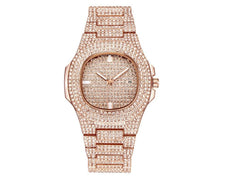 Mens Watches Luxury Brand Fashion Diamond Date Quartz Watch - ProTrendyz