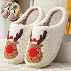 Christmas Shoes Winter Home Slippers Elk Soft Cozy Bedroom Slipper Slip On House Shoes - ProTrendyz