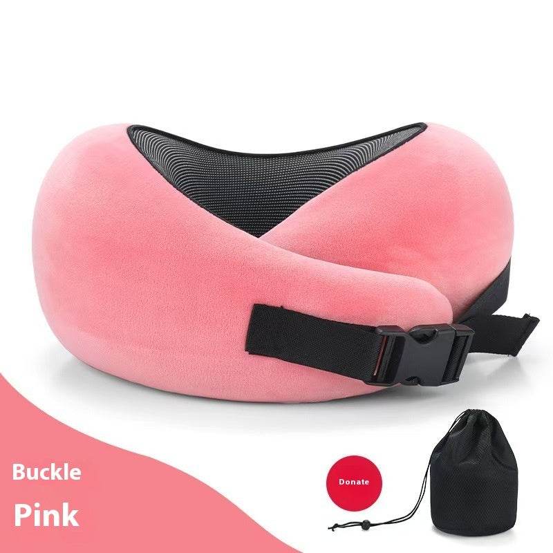 Soft Memory Foam Travel Neck Pillow U Shape Adjustable Support Comfortably Sleeping On Plane Car Office Noon Break - ProTrendyz