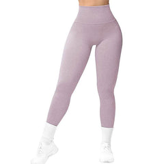 High Waist Seamless Leggings Threaded Knitted Fitness Pants Solid Women's Slimming Sports Yoga Pants Elastic Running Sport Leggings - ProTrendyz