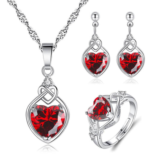 Heart-shaped Ruby Jewelry Suit - ProTrendyz