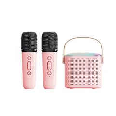 Microphone Karaoke Machine Bluetooth-compatible Speaker With 2 Wireless Mic RGB Light Home Family Singing Speaker - ProTrendyz