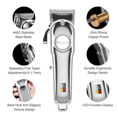 Men Hair Trimmer 3 in 1 IPX7 Waterproof Beard Trimmer Grooming Kit Cordless Hair Clipper for Women & Children LED Display USB Rechargeable US - ProTrendyz