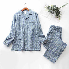 Brushed Cloth Long-sleeved Lapel Pajama Set - ProTrendyz