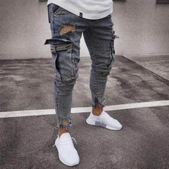 Cargo Hole Denim Jeans Men - ProTrendyz