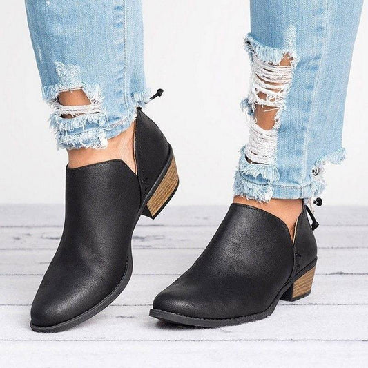 Autumn Women Shoes Retro High Heel Ankle Boots - ProTrendyz