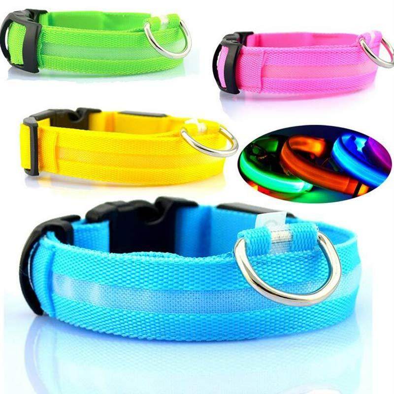 Nylon LED Pet Dog Luminous Collar Night Safety Flashing Glow in Dark Dog Cat Leash Adjustable Pet Supplies - ProTrendyz