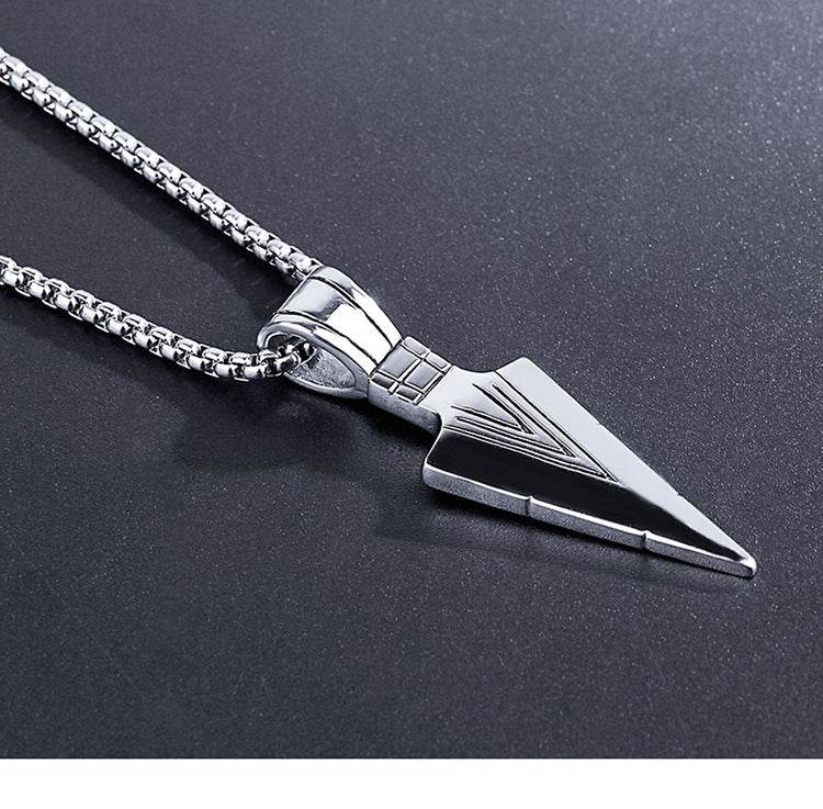 European America jewelry men stainless steel spear necklace with chain - ProTrendyz