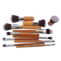 Bamboo Handle Makeup Brush Bamboo Pole Makeup Brushes Suit Bamboo Pole With Sack Top Quality - ProTrendyz