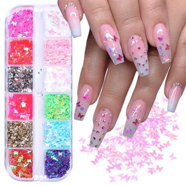 Symphony butterfly sequin nail decoration - ProTrendyz