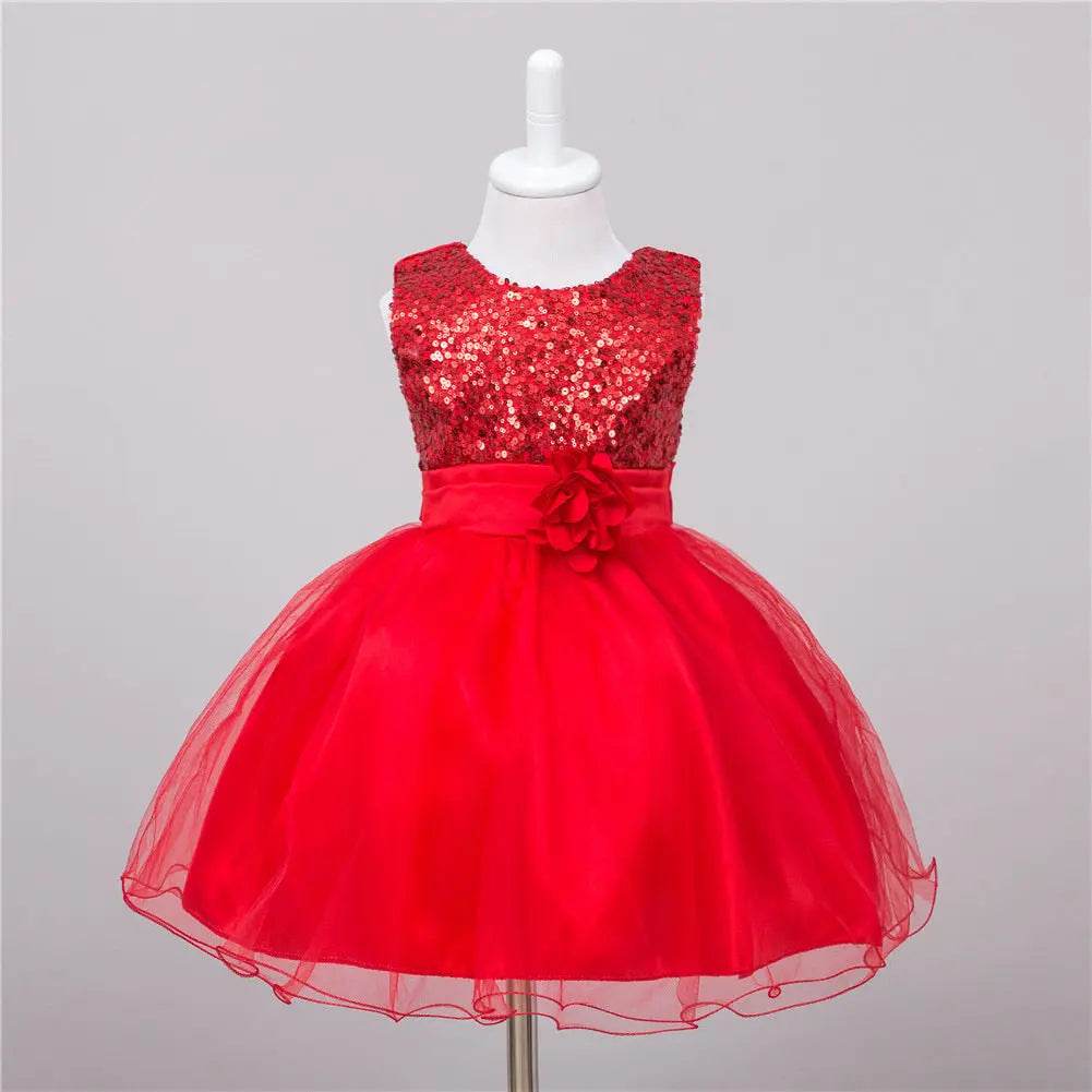 Baby Sequin Dress Flower Girl Wedding Princess Dress - ProTrendyz