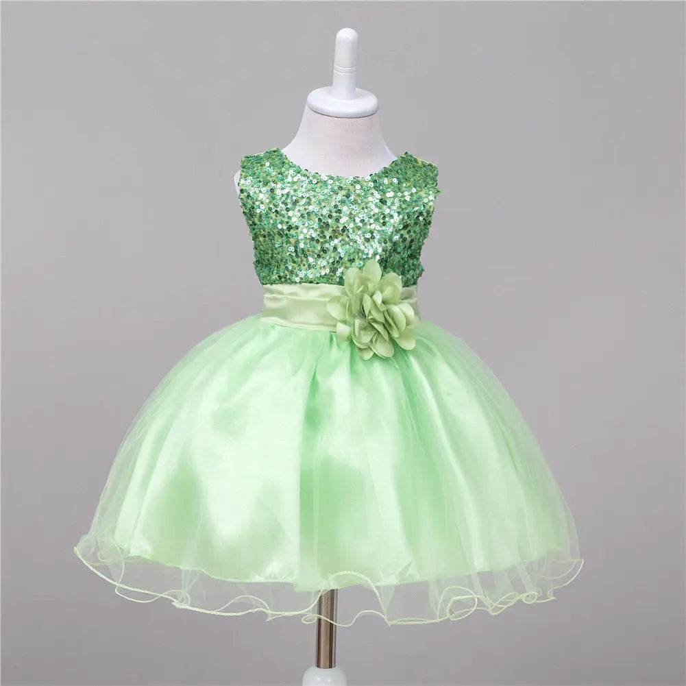 Baby Sequin Dress Flower Girl Wedding Princess Dress - ProTrendyz