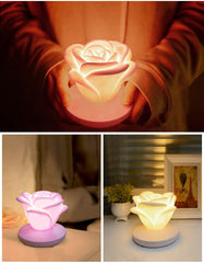 4 Colors Romantic Rose-shape Three Lighting Level Dimming Touch Night Light Valentine's Day Night Light - ProTrendyz