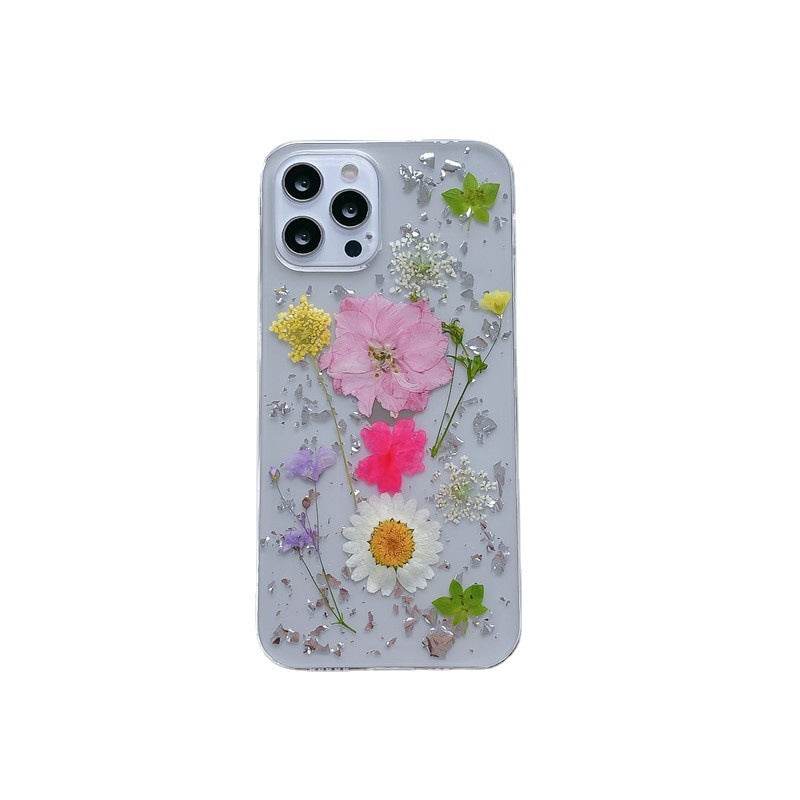 Silver Foil Dried Flowers For Mobile Phone Cases Epoxy Transparent - ProTrendyz