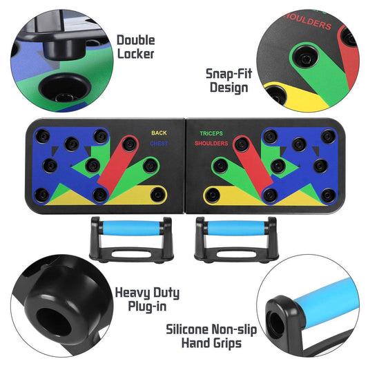 9 in 1 Push Up Rack Training Board ABS abdominal Muscle Trainer - ProTrendyz