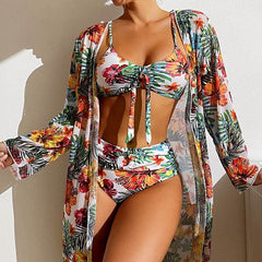 Swimwear Long Sleeved Blouse Three Piece Suit - ProTrendyz